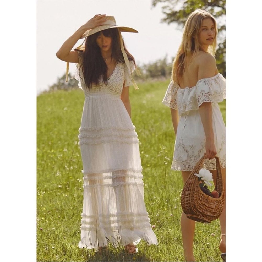 Free People Ivory Lace Maxi Dress